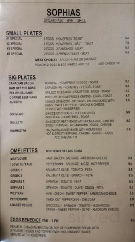 Sophia's buffalo new york - 4 menu pages, ⭐ 1105 reviews, 🖼 2 photos - Sophia's Restaurant menu in Buffalo. 